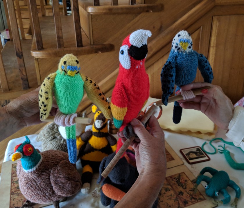 hand knitted birds